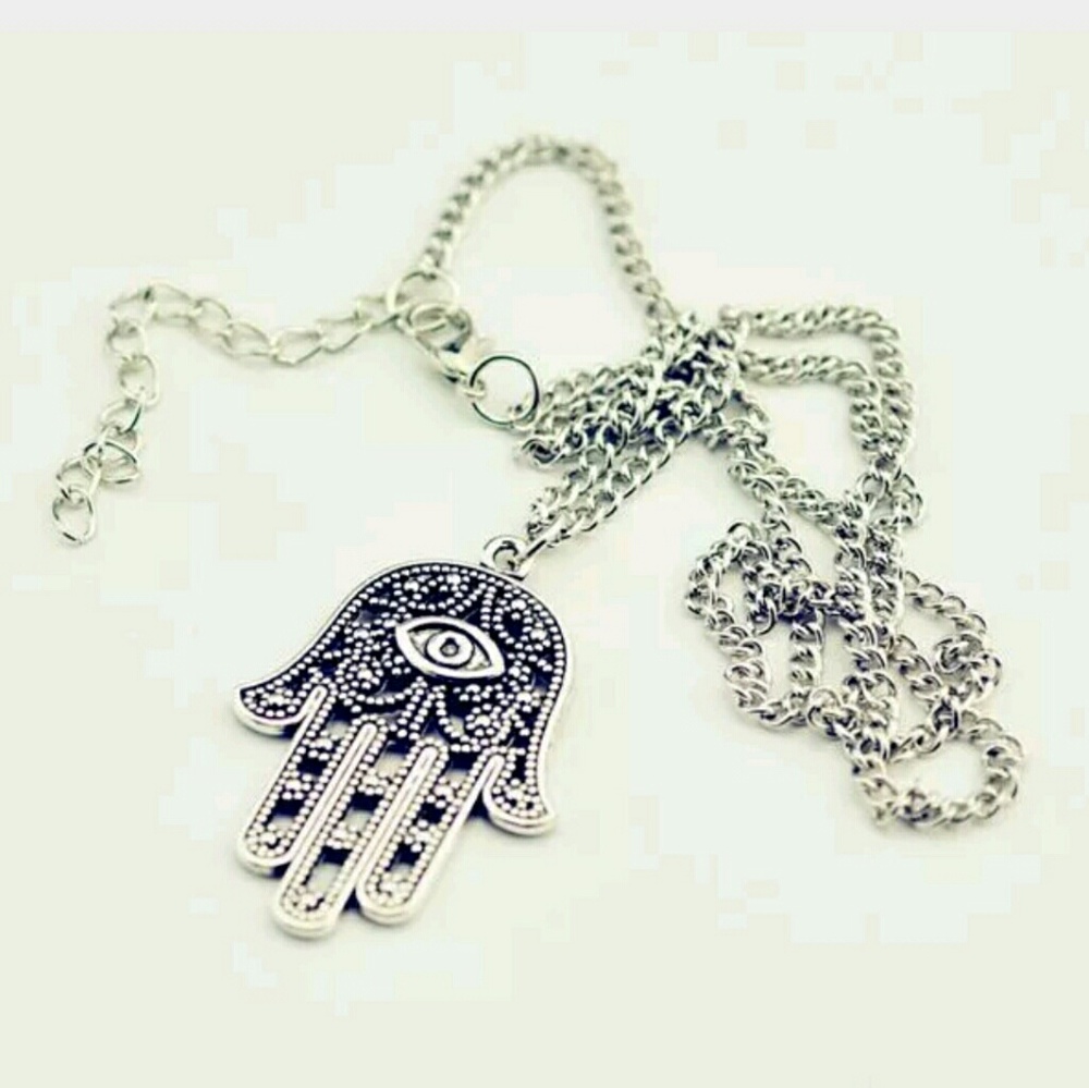 🆕 Hamsa Hand Evil Eye Necklace - Picture 2 of 4